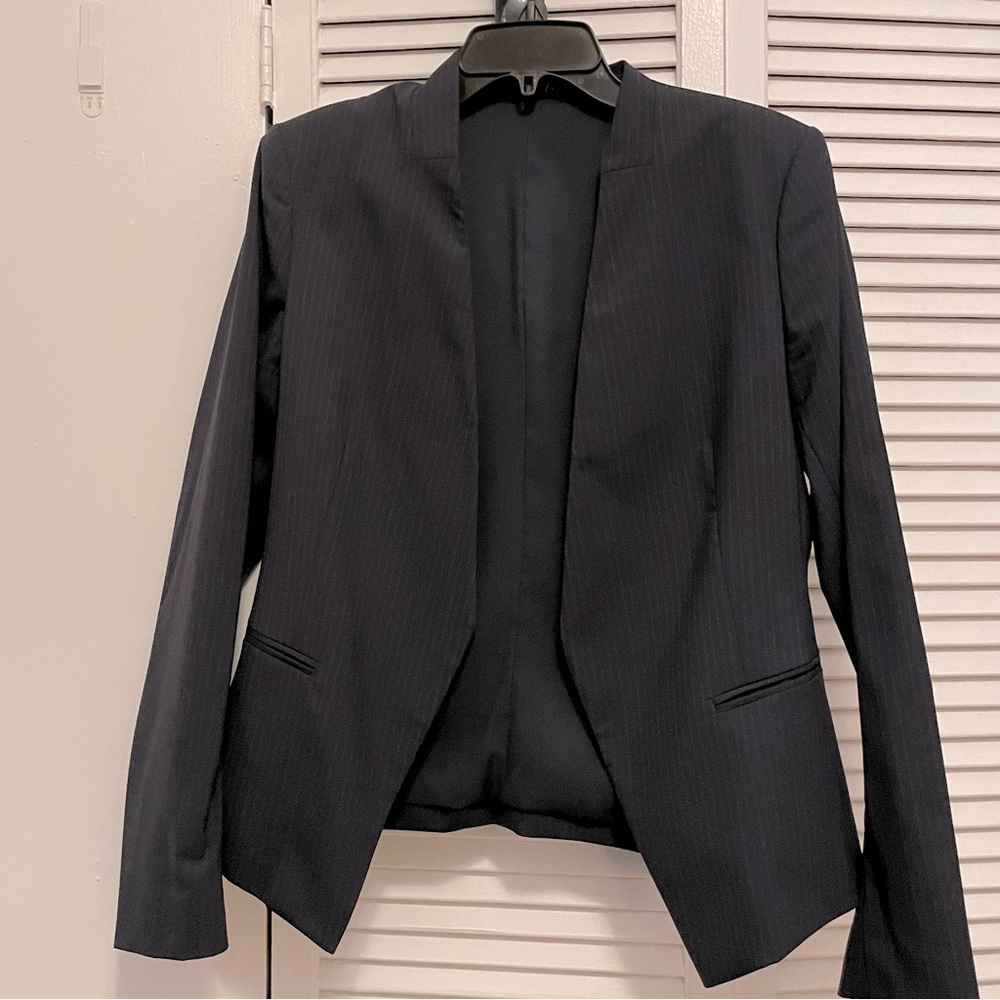 Theory Navy Pinstripe Blazer